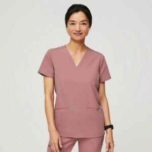 Figs Mineral Mauve Casma 3 Pocket Scrub Top XS